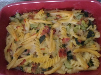 Pasta al forno zucchina e speck
